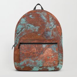 Best Seller Tarnished Metal Copper Aqua Texture - Natural Marbling Industrial Art  Backpack