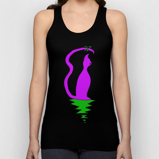 Cat on Zigzag Unisex Tank Top