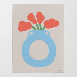 Blue Hollow Vase Poster