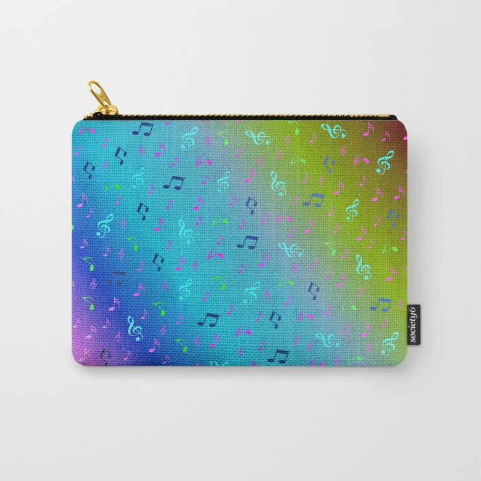 colorful blue music notes abstract, art, artistic, background, bass, beautiful, classical, clef, cre Carry-All Pouch
