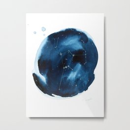 Orion Constellation Metal Print | Illustration, Zodiac, Stellar, Blue, Star, Painting, Stars, Astrology, Astronomy, Watercolor 