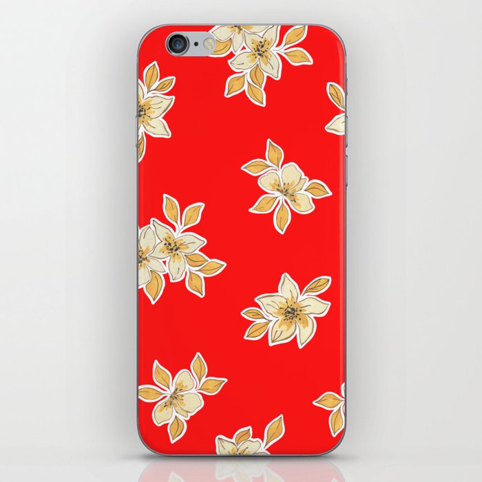 Flower in Red iPhone Skin