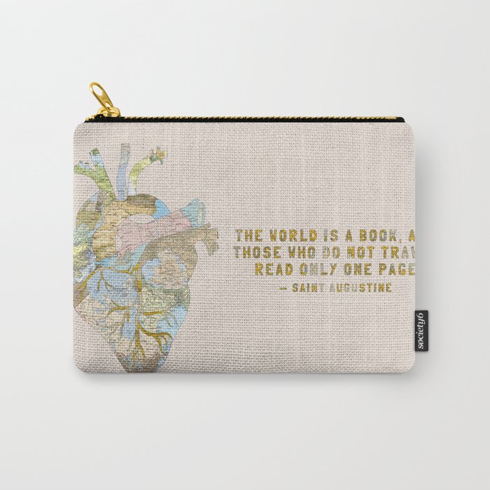 A Traveler's Heart + Quote Carry-All Pouch