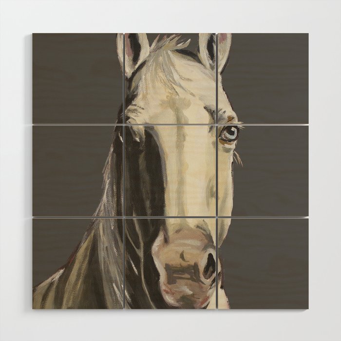 Horse Art Grey Farm Animal Wood Wall By Leekeller