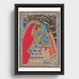 Krishna And Radha Framed Canvas