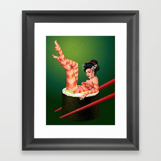 Sushi Girl Framed Art Print