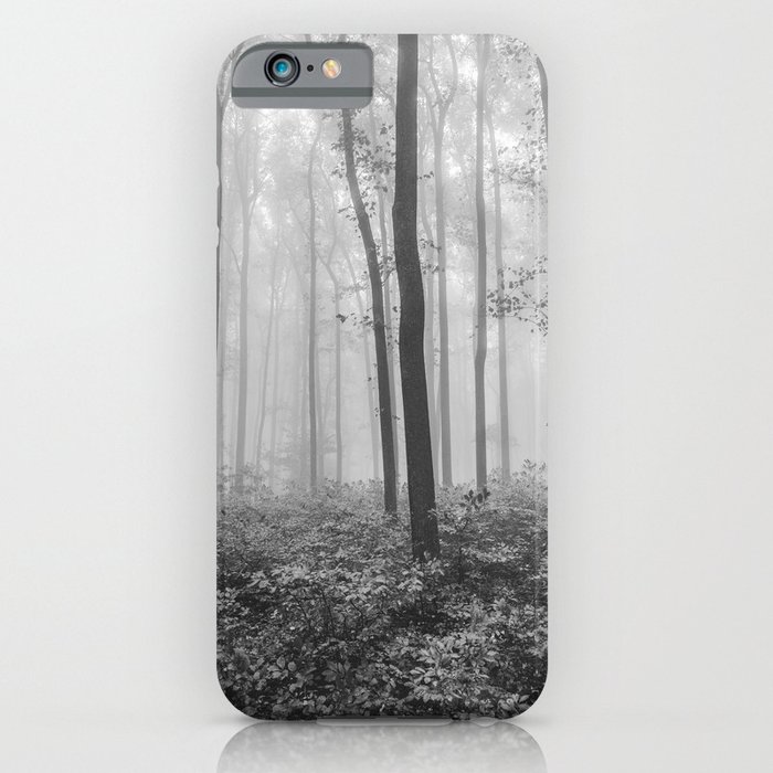 Great Smoky Mountains National Park - Forest Adventure Black and White iPhone Case