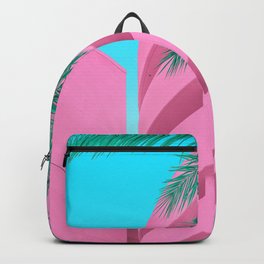 Pink Parking Garage with Green Palm Tree Backpack