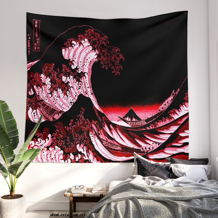 Red and online black tapestry
