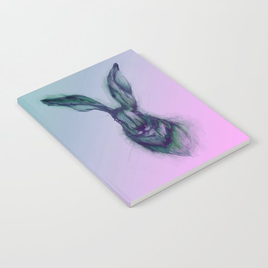 Blue Hare in Pink Notebook
