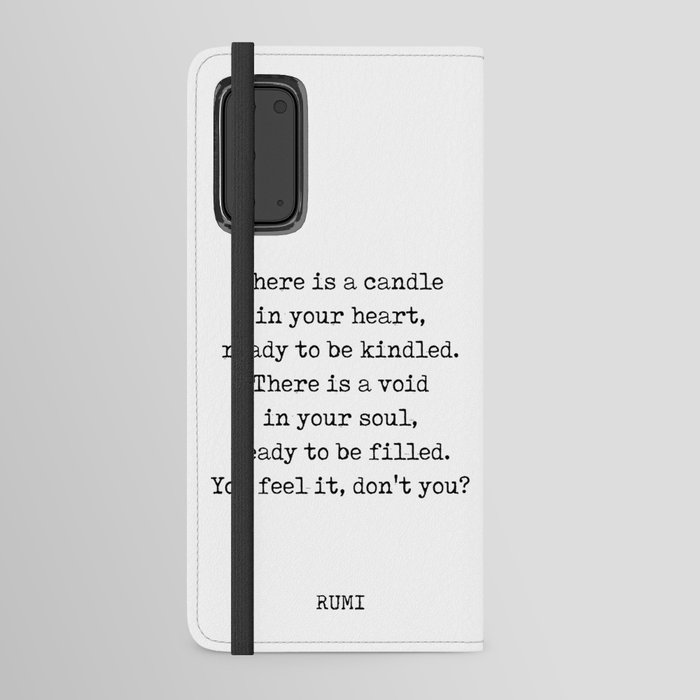Rumi Quote 08 - There is a candle in your heart - Typewriter Print Android Wallet Case