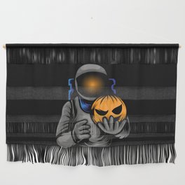 Astronaut With Pumpkin Halloween Wall Hanging