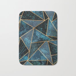 Deep Teal Stone Pattern, Deep Teal and Blue Gold Pattern Bath Mat | Graphicdesign, Pattern, Bluegoldpattern, Deepteal, Simple, Minimal, Stone, Geometry, Patterns, Modern 