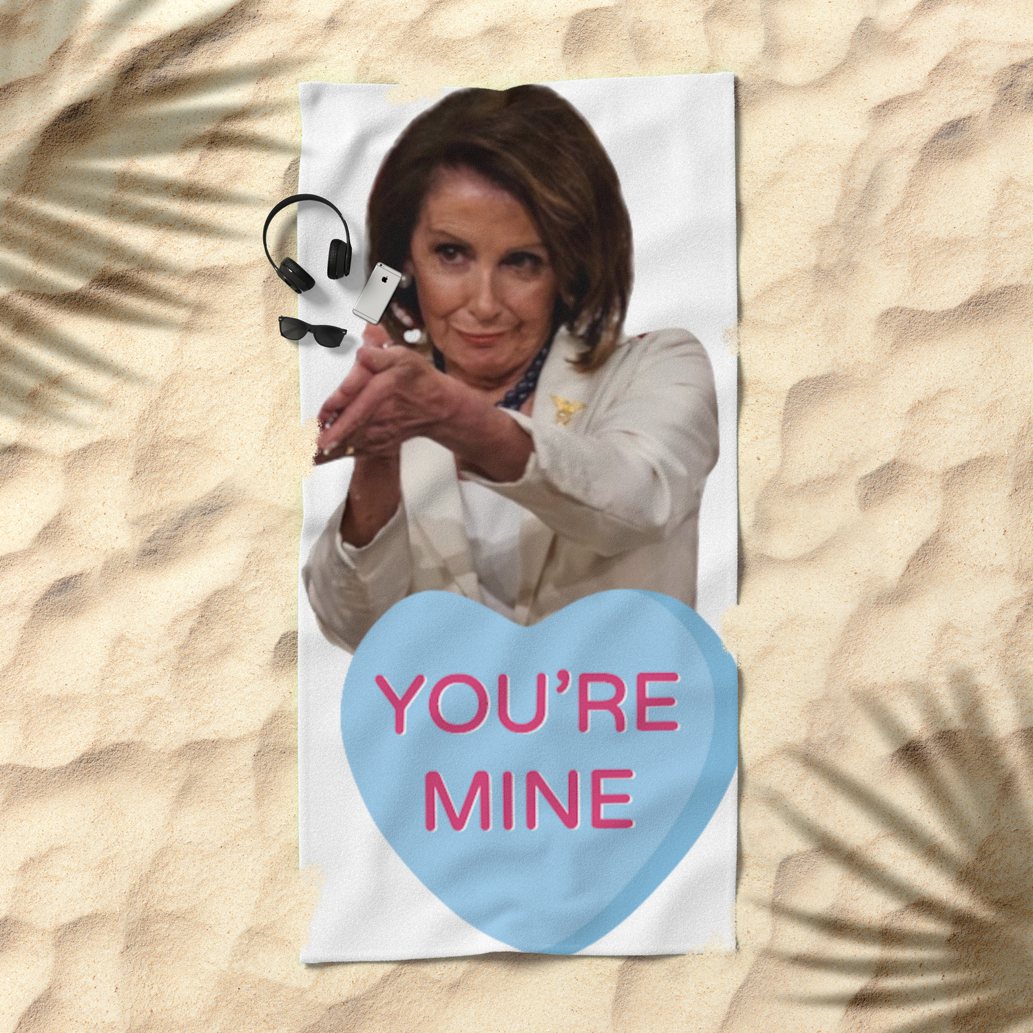 Nancy Pelosi Fuck You Clap Valentine Beach Towel By Wandastar Society6