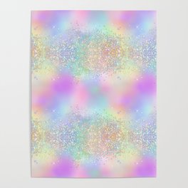 Pretty Rainbow Holographic Glitter Poster