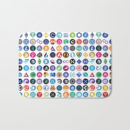Crypto Icons Mosaic Square | Bitcoin, Ethereum, Solana, Cardano, SHIB Bath Mat