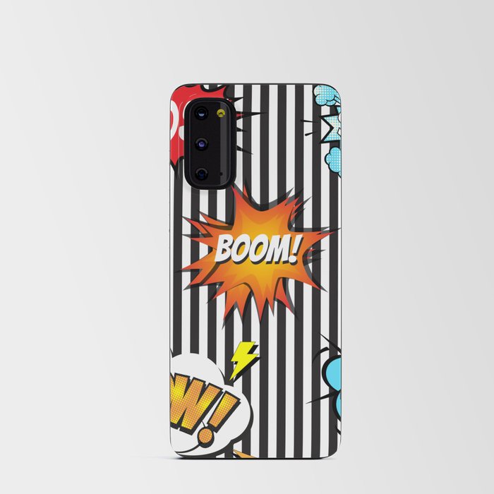 65 MCMLXV Cosplay Boom! Pow! Comicbook Speech Bubbles Striped Pattern Android Card Case