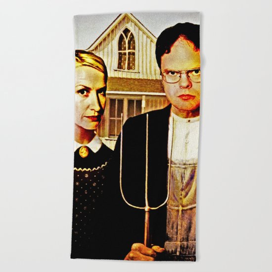 Dwight Schrute & Angela Martin (The Office: American Gothic) Beach Towel