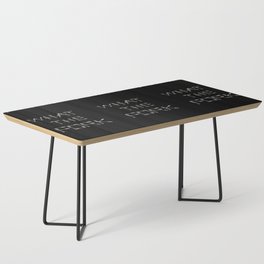 WHAT THE FORK design using fork images to create letters black background Coffee Table