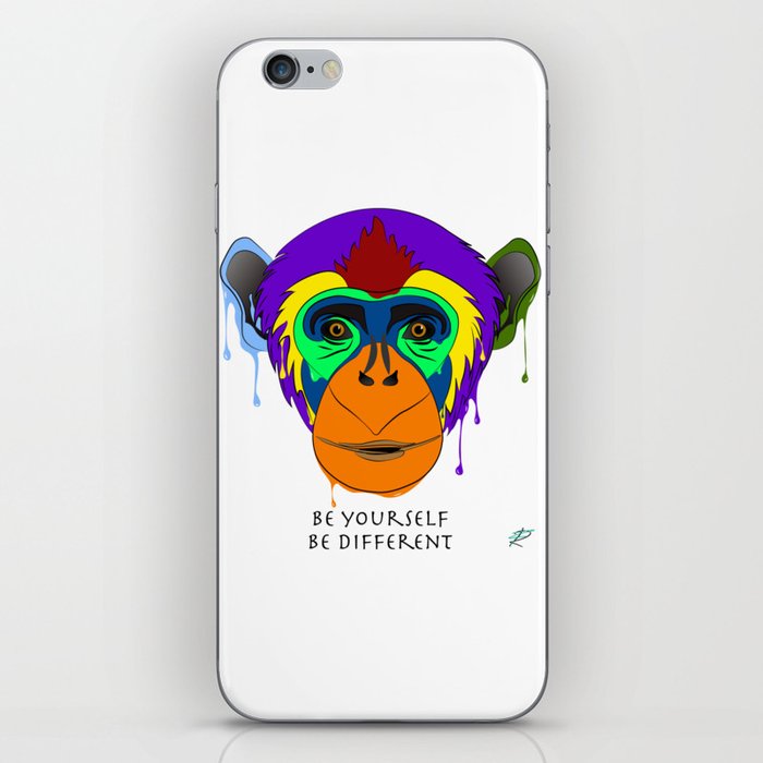 Be yourself, be different - chimpanzee iPhone Skin