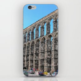 Spain Photography - Aqueduct Of Segovia Under The Blue Sky iPhone Skin
