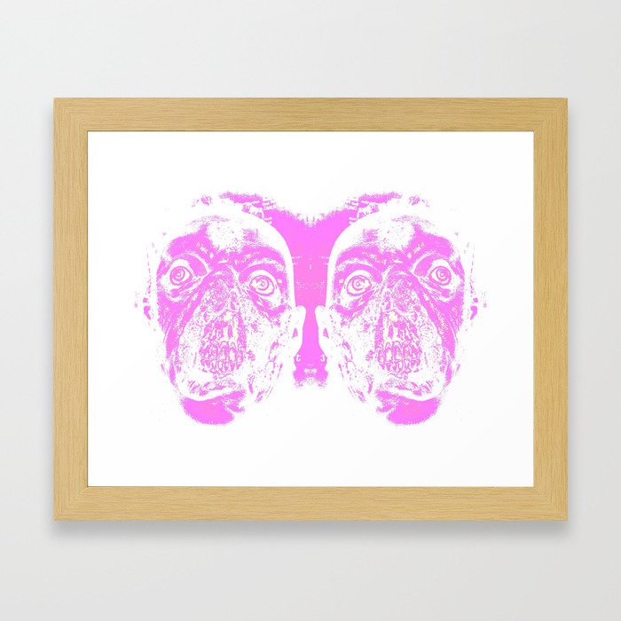 Breast cancer awareness zombie  Framed Art Print