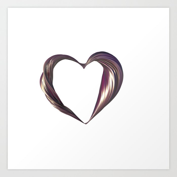 Metallic Twisted Heart Art Print