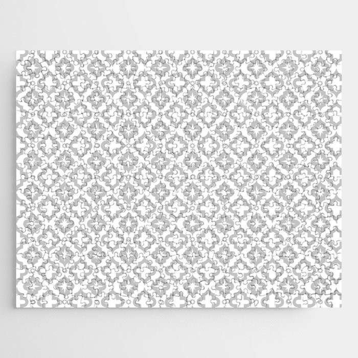 Light Grey Ornamental Arabic Pattern Jigsaw Puzzle