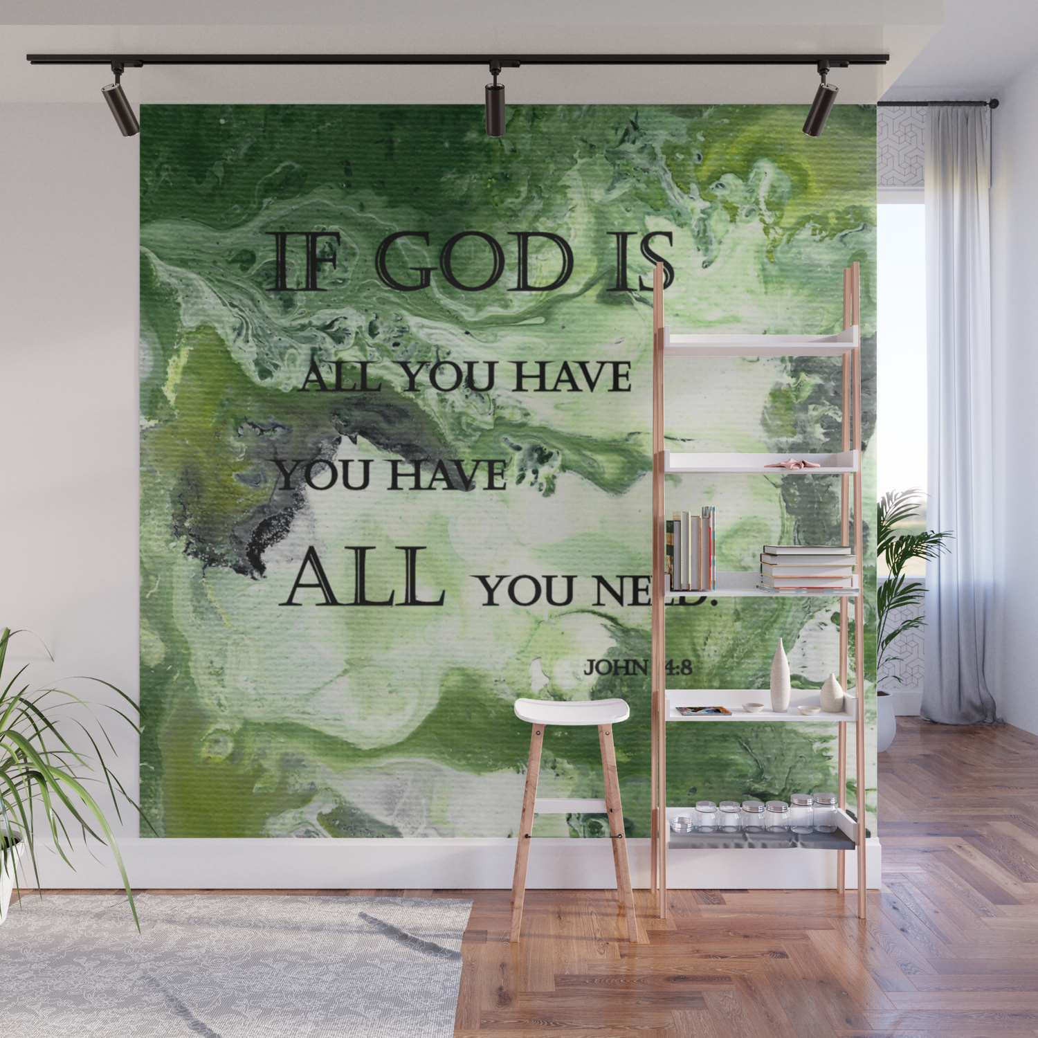 Abstract Acrylic Painting John 14 8 Blble Scripture Wall Mural By
