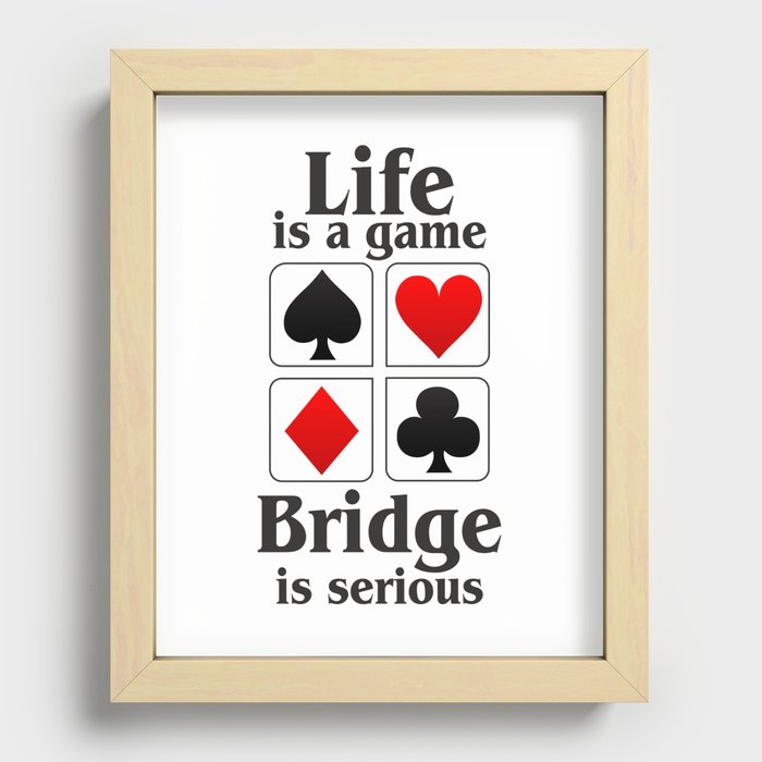Bridge player gift, Bridge game. Contract Bride, Duplicate Bridge, Bridge lover, Bridge partner Recessed Framed Print