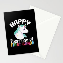 Happy First Day Of First Grade Unicorn Stationery Card