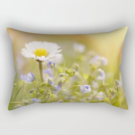 Daisy and court- Daisies Flowers Flower Meadow Spring #Society6 Rectangular Pillow