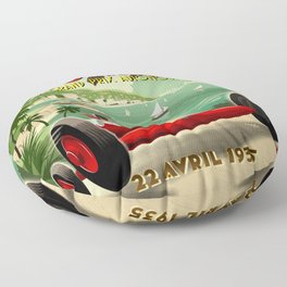 1930's Monaco Grand Prix Poster Floor Pillow