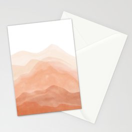 Warm watercolor mountain landscape Stationery Card
