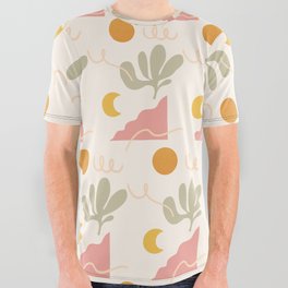 Abstraction_SUN_MOON_PLANT_BOTANICAL_NATURE_JOY_POP_ART-0704A All Over Graphic Tee