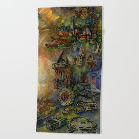 Worldly wealth Beach Towel