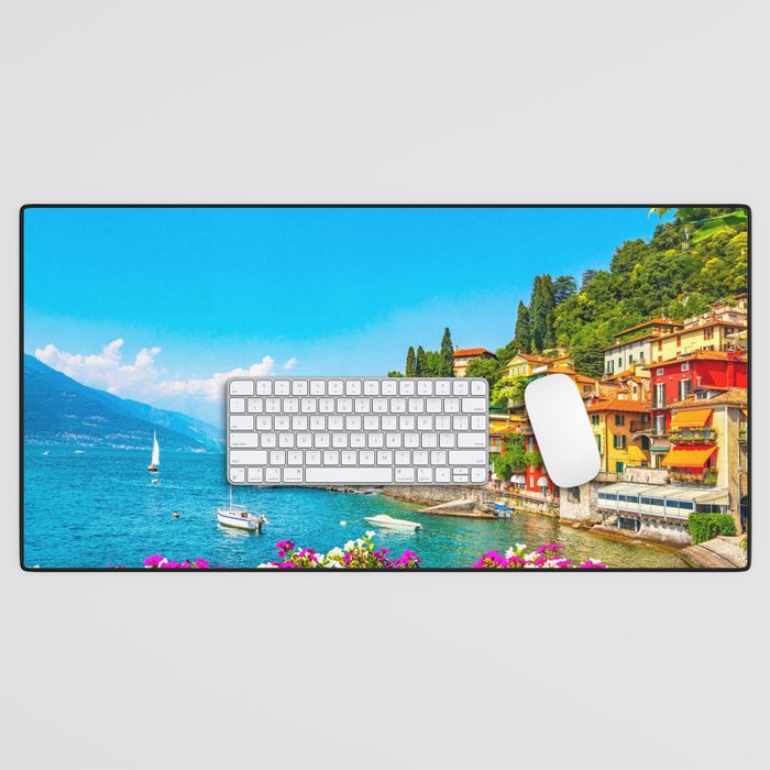 Positano, Italy, Beach Vacation, Summer Day Desk Mat