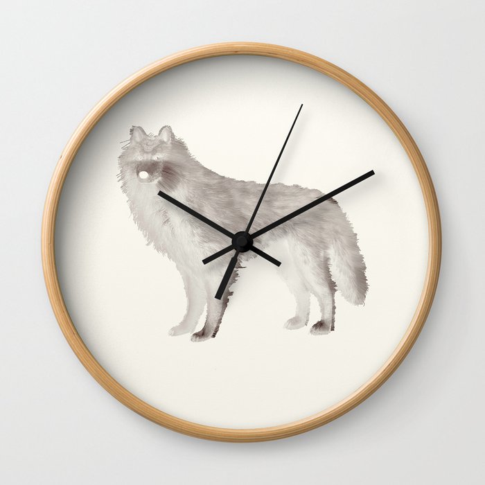 wolf loup Wall Clock