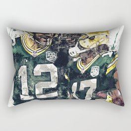 Green poster, Rodgers, Football art painting, canvas, print Rectangular Pillow