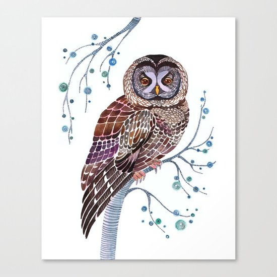 lacy owl Canvas Print