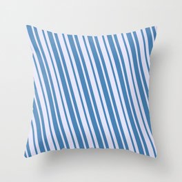 [ Thumbnail: Lavender and Blue Colored Striped/Lined Pattern Throw Pillow ]