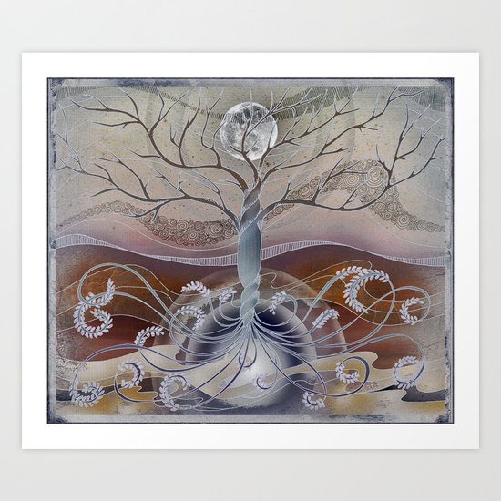 winter in the garden of eden Art Print