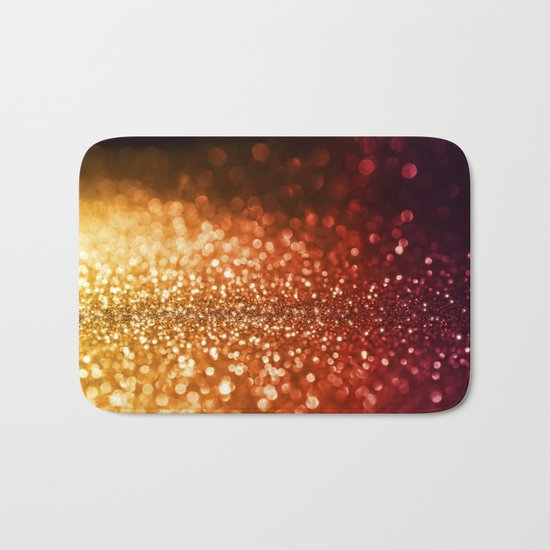 Fire and flames - Red and yellow glitter effect texture on #Society6 Bath Mat