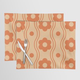 Retro Pattern Placemat | Vintage, 70S, Orange, Aesthetic, Retro, Pattern, Curated, Warm, Seventies, Illustration 