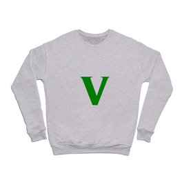 v (GREEN & WHITE LETTERS) Crewneck Sweatshirt