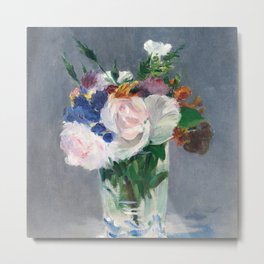 Edouard Manet - Flowers in a Crystal Vase Metal Print | Art, French, Paris, Manet, France, Famous, Crystal, Cristal, Painting, Flowers 