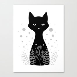 Black tuxedo cat Canvas Print