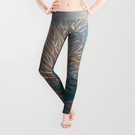 Winter leafles tree in the blue emerald forest Leggings