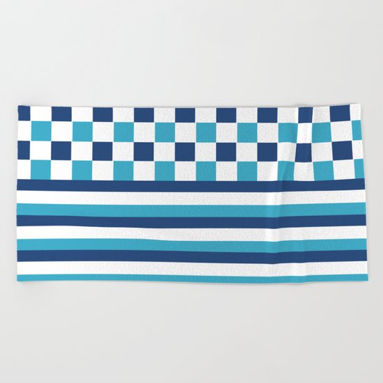 Blue summer stripes Beach Towel