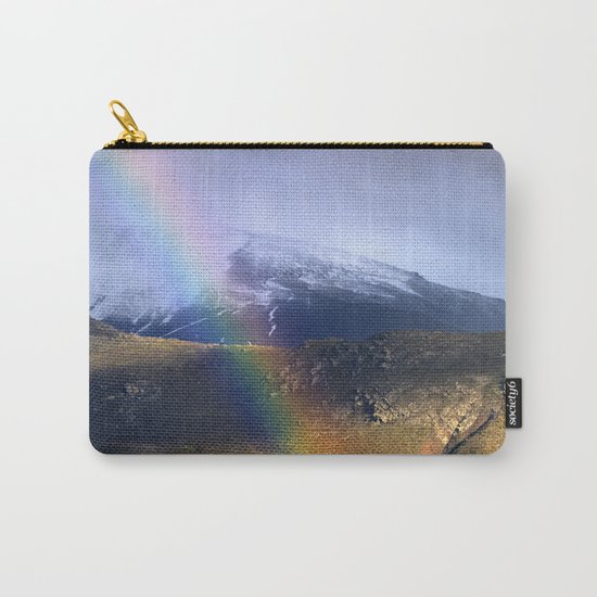 "Rainbow through the snow mountains". Into the storm. Carry-All Pouch